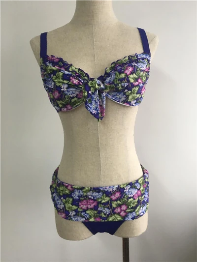 Σετ μπικίνι με floral print φιόγκο μπροστά